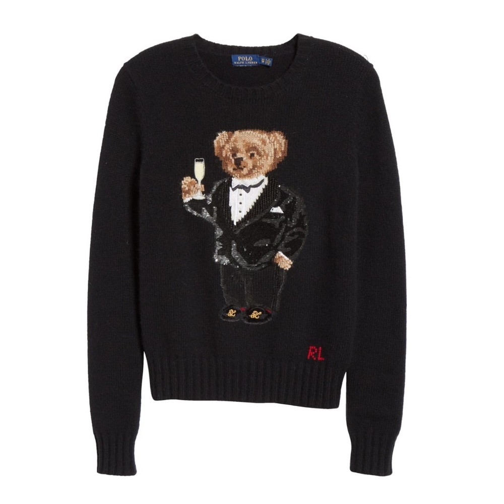 SOLD - Rare Ralph Lauren Tux Bear Sweater Sz XL